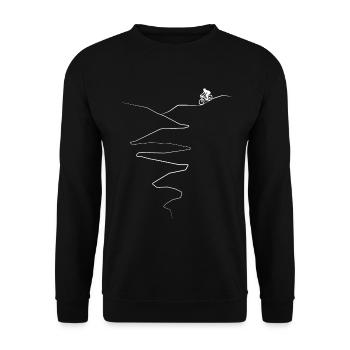 Curve Line - Cycling - (3) - Unisex Sweatshirt - black - Front - Alina (178cm) & Michal (187cm)