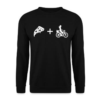 Pizza - Woman Cycling - - Unisex Sweatshirt - black - Front - Alina (178cm) & Michal (187cm)