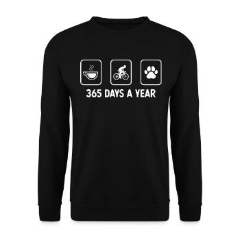 365 jours par an - patte de chien - homme à vélo - - Sweat-shirt Unisexe - noir - Devant - Alina (178cm) & Michal (187cm)
