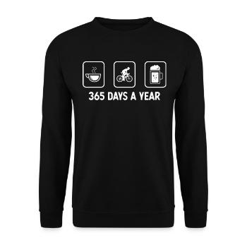 365 jours par an - bière - homme à vélo - - Sweat-shirt Unisexe - noir - Devant - Alina (178cm) & Michal (187cm)