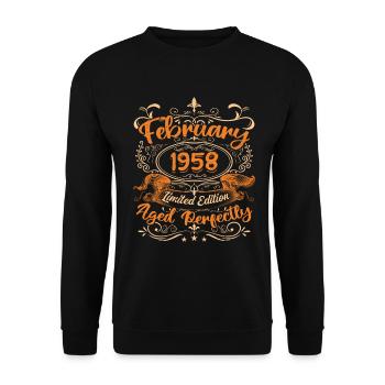 February 1958 | Aged Perfectly - Unisex Sweatshirt - black - Front - Alina (178cm) & Michal (187cm)