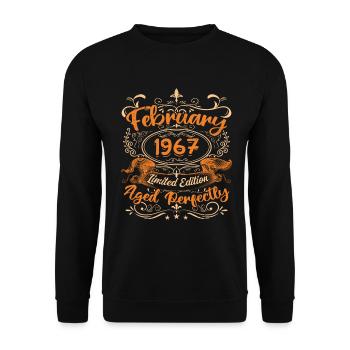 February 1967 | Aged Perfectly - Unisex Sweatshirt - black - Front - Alina (178cm) & Michal (187cm)
