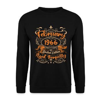 February 1966 | Aged Perfectly - Unisex Sweatshirt - black - Front - Alina (178cm) & Michal (187cm)