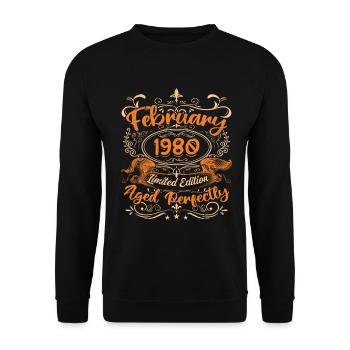 February 1980 | Aged Perfectly - Unisex Sweatshirt - black - Front - Alina (178cm) & Michal (187cm)