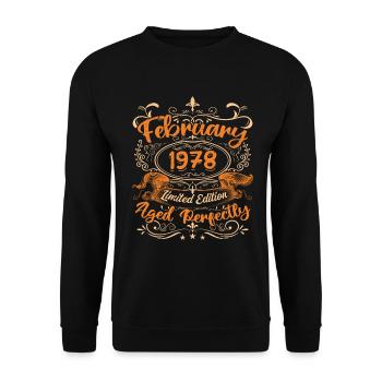 February 1978 | Aged Perfectly - Unisex Sweatshirt - black - Front - Alina (178cm) & Michal (187cm)