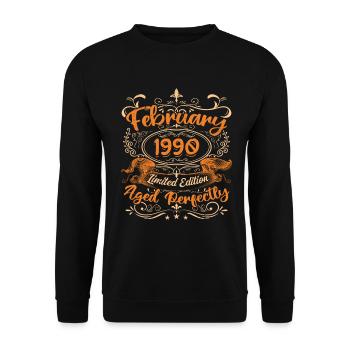 February 1990 | Aged Perfectly - Unisex Sweatshirt - black - Front - Alina (178cm) & Michal (187cm)