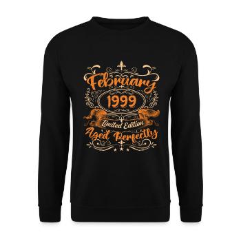 Februar 1999 | Perfekt gealtert - Unisex Pullover - Schwarz - Vorne - Alina (178cm) & Michal (187cm)