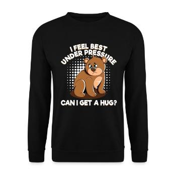 Cute Bear Cuddly Toy Hug Stuffed Animal Love - Unisex Sweatshirt - black - Front - Alina (178cm) & Michal (187cm)
