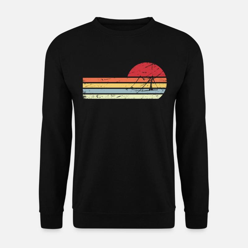 Sonne und Retro Lines - Campingzelt - - Unisex Pullover - Schwarz