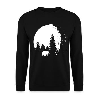Arbres - Ours - (4) - Sweat-shirt Unisexe - noir - Devant - Alina (178cm) & Michal (187cm)
