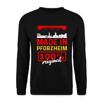 Pforzheim - Unisex Pullover - Schwarz - Vorne - Alina (178cm) & Michal (187cm)