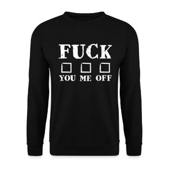 Lustiger Spruch Schwarzer Humor - Unisex Pullover - Schwarz - Vorne - Alina (178cm) & Michal (187cm)