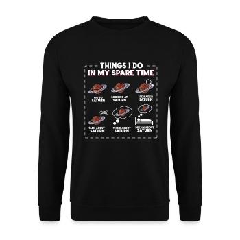 Saturn - Unisex Sweatshirt - black - Front - Alina (178cm) & Michal (187cm)