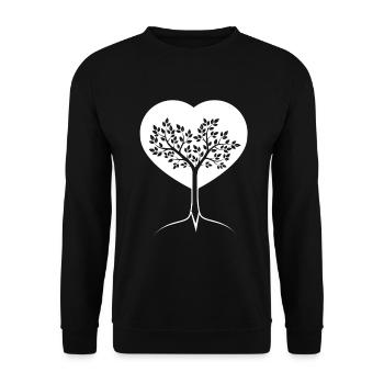 Heart - Tree - (2) - Unisex Sweatshirt - black - Front - Alina (178cm) & Michal (187cm)