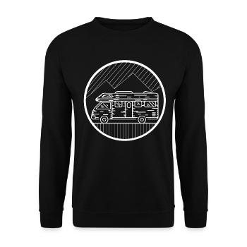 Circle - Camping Van - - Unisex Sweatshirt - black - Front - Alina (178cm) & Michal (187cm)