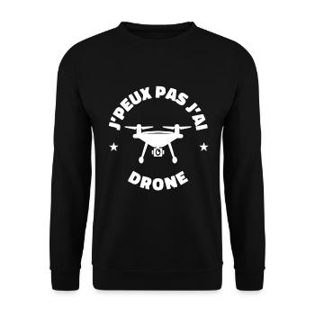 j'peux pas j'ai drone drones - Sweat-shirt Unisexe - noir - Devant - Alina (178cm) & Michal (187cm)