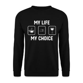 My Life My Choice - Wine - Camping Tent - - Unisex Sweatshirt - black - Front - Alina (178cm) & Michal (187cm)