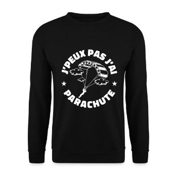 J'peux pas j'ai parachute - Sweat-shirt Unisexe - noir - Devant - Alina (178cm) & Michal (187cm)