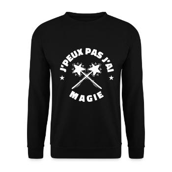 j'peux pas j'ai magie - Sweat-shirt Unisexe - noir - Devant - Alina (178cm) & Michal (187cm)