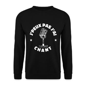 chanteur je peux pas j'ai chant MIC - Sweat-shirt Unisexe - noir - Devant - Alina (178cm) & Michal (187cm)