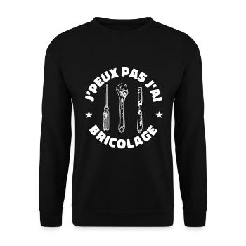 j'peux pas j'ai bricolage réparer bricoleur - Sweat-shirt Unisexe - noir - Devant - Alina (178cm) & Michal (187cm)