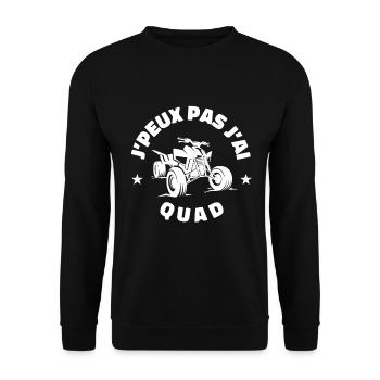 j'peux pas j'ai quad véhicule - Sweat-shirt Unisexe - noir - Devant - Alina (178cm) & Michal (187cm)