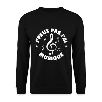 j'peux pas j'ai musique - Sweat-shirt Unisexe - noir - Devant - Alina (178cm) & Michal (187cm)