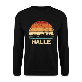 Halle - Unisex Pullover - Schwarz - Vorne - Alina (178cm) & Michal (187cm)