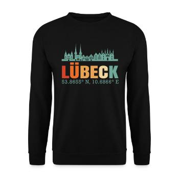 Lübeck - Unisex Pullover - Schwarz - Vorne - Alina (178cm) & Michal (187cm)