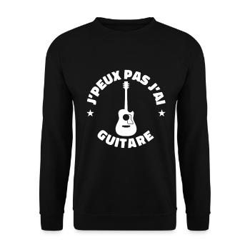 J'peux Pas J'ai Guitare électrique Guitariste - Sweat-shirt Unisexe - noir - Devant - Alina (178cm) & Michal (187cm)