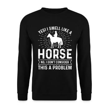 Oui, je sens comme un cheval Non, je tiens le n - Sweat-shirt Unisexe - noir - Devant - Alina (178cm) & Michal (187cm)