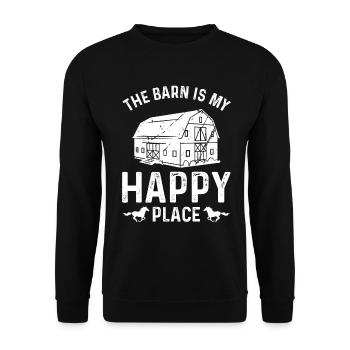 La grange est mon endroit heureux - Sweat-shirt Unisexe - noir - Devant - Alina (178cm) & Michal (187cm)