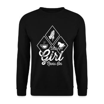 Dieses Mädchen rennt weiter - Unisex Pullover - Schwarz - Vorne - Alina (178cm) & Michal (187cm)