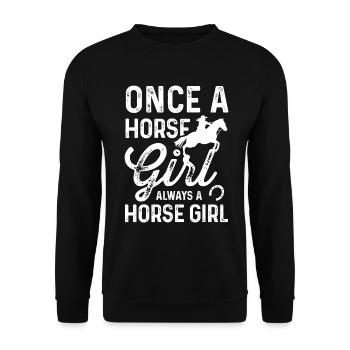 Une fois une fille de cheval, toujours une fille de cheval - Sweat-shirt Unisexe - noir - Devant - Alina (178cm) & Michal (187cm)