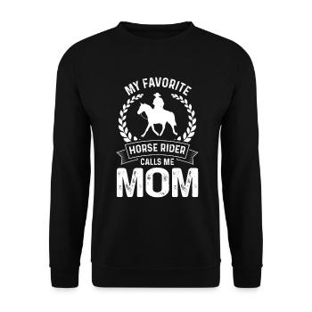 Mon cavalier préféré m’appelle maman - Sweat-shirt Unisexe - noir - Devant - Alina (178cm) & Michal (187cm)