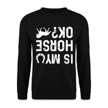 Est-ce que mon cheval va bien? - Sweat-shirt Unisexe - noir - Devant - Alina (178cm) & Michal (187cm)