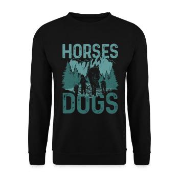 Pferde Hunde - Unisex Pullover - Schwarz - Vorne - Alina (178cm) & Michal (187cm)