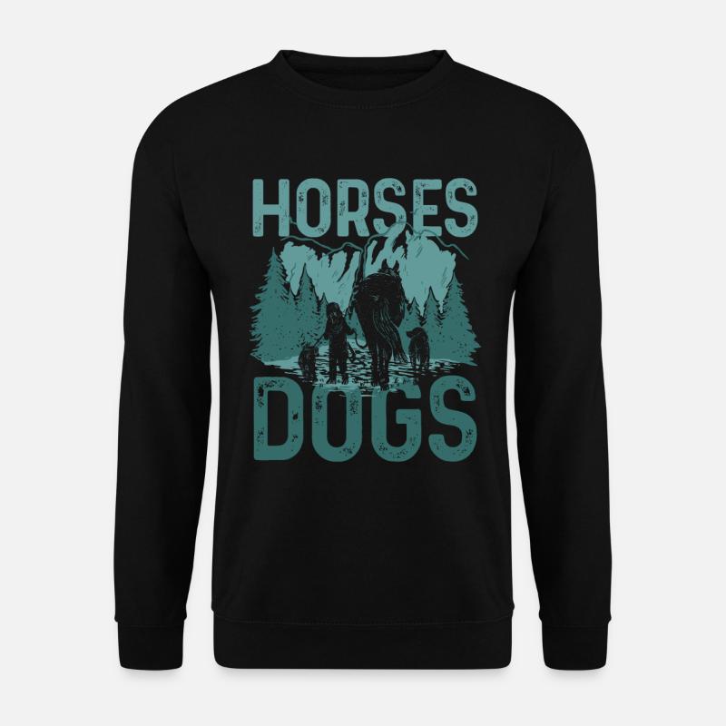 Pferde Hunde - Unisex Pullover - Schwarz