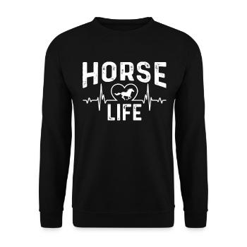 Vie équestre - Sweat-shirt Unisexe - noir - Devant - Alina (178cm) & Michal (187cm)