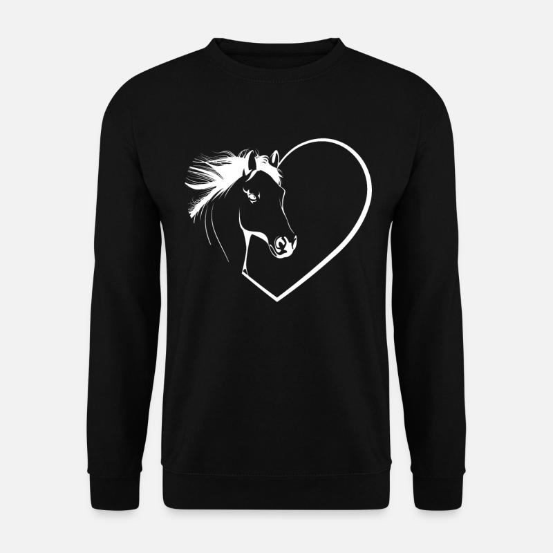 Herz Pferd - Unisex Pullover - Schwarz