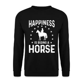 Le bonheur, c’est monter à cheval - Sweat-shirt Unisexe - noir - Devant - Alina (178cm) & Michal (187cm)
