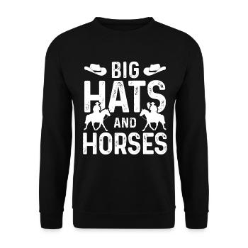 Grands chapeaux et chevaux - Sweat-shirt Unisexe - noir - Devant - Alina (178cm) & Michal (187cm)