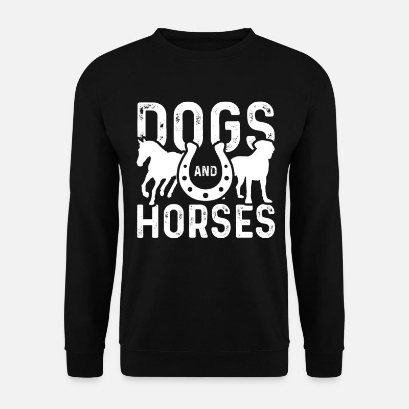 Hunde und Pferde - Unisex Pullover - Schwarz