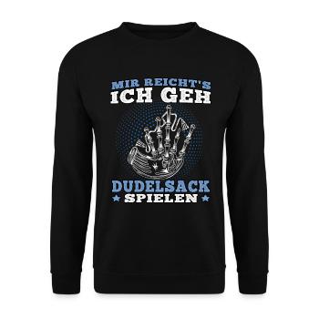 Ich geh Dudelsack spielen schottische Sackpfeife - Unisex Pullover - Schwarz - Vorne - Alina (178cm) & Michal (187cm)