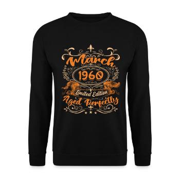 March 1960 | Aged Perfectly - Unisex Sweatshirt - black - Front - Alina (178cm) & Michal (187cm)