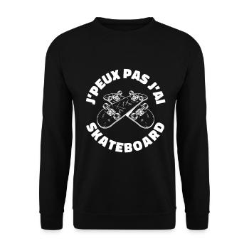 J'peux Pas J'ai Skateboard - Sweat-shirt Unisexe - noir - Devant - Alina (178cm) & Michal (187cm)