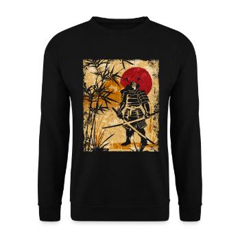 Samouraï Art Japonais Vintage Fighter Rétro - Sweat-shirt Unisexe - noir - Devant - Alina (178cm) & Michal (187cm)