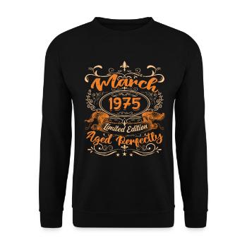 March 1975 | Aged Perfectly - Unisex Sweatshirt - black - Front - Alina (178cm) & Michal (187cm)