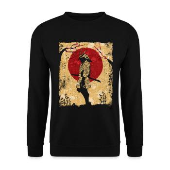 Samouraï Art Japonais Vintage Fighter Rétro - Sweat-shirt Unisexe - noir - Devant - Alina (178cm) & Michal (187cm)