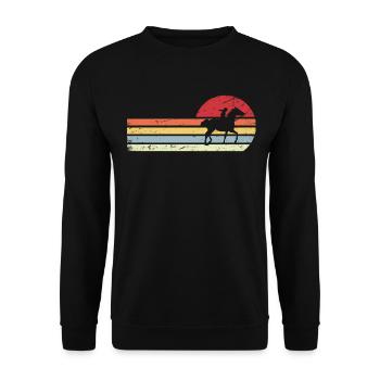 Sun and Retro Lines - Riding - - Unisex Sweatshirt - black - Front - Alina (178cm) & Michal (187cm)